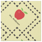 Roter personalisierter Lehrer Apples Stoff (Nahaufnahme)