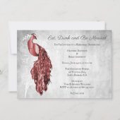 Roter Pfau Probe Abendessen Einladung (Vorderseite)