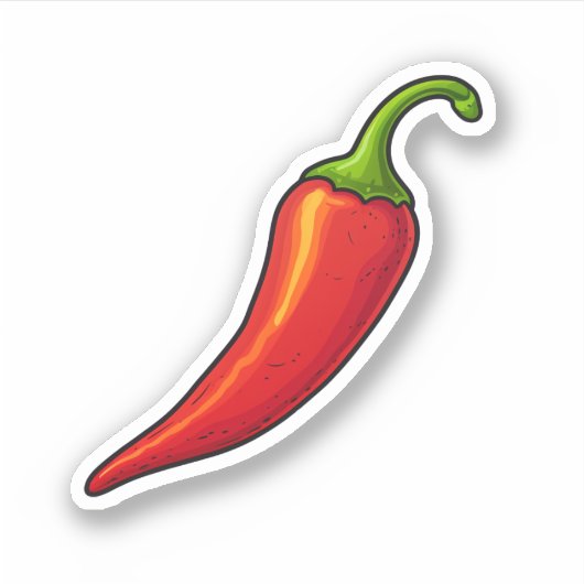Roter Pfeffer, Cartoon Aufkleber (Vorderseite)