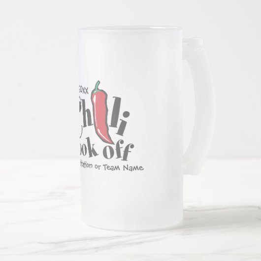 Roter Pfeffer-Chili-Koch weg vom Wettbewerb Mattglas Bierglas (VorderseiteRechts)