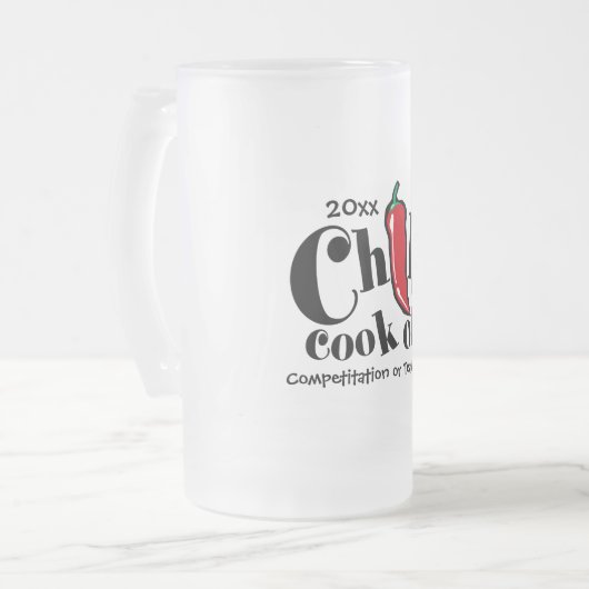 Roter Pfeffer-Chili-Koch weg vom Wettbewerb Mattglas Bierglas (Vorderseite Links)