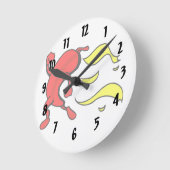 Roter Pfeffer, gelbe Flammen hinter sich Runde Wanduhr (Winkel)