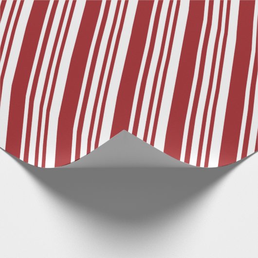 Roter Pfefferminz-Streifen Geschenkpapier (Ecke)