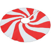 Roter Pfefferminz-Wirbels-Baum-Rock Polyester Weihnachtsbaumdecke (Schrägansicht)