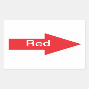 Roter Pfeil-Aufkleber Rechteckiger Aufkleber