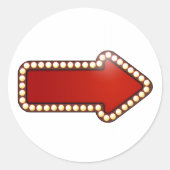 Roter Pfeil mit Lichtaufklebern Runder Aufkleber (Vorderseite)