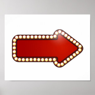 Roter Pfeil mit Lichtern Poster