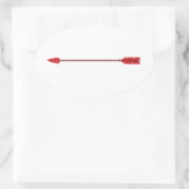 Roter Pfeil Ovaler Aufkleber (Tasche)