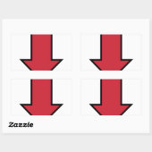 Roter Pfeil Rechteckiger Aufkleber (Blatt)