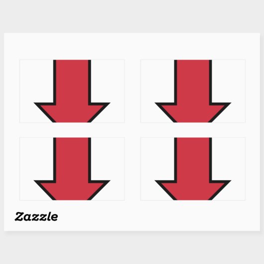 Roter Pfeil Rechteckiger Aufkleber (Blatt)