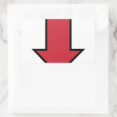 Roter Pfeil Rechteckiger Aufkleber (Tasche)