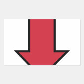 Roter Pfeil Rechteckiger Aufkleber (Vorderseite)