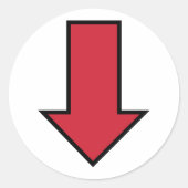 Roter Pfeil Runder Aufkleber (Vorderseite)