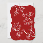 Roter Pfirsich/Pflaumenblüten Doppelglückliche Hoc Einladung (Rückseite)