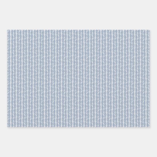 Roter Pfirsich Rosa Rosa Blau Herzmuster Geschenkpapier Set (Vorderseite 3)