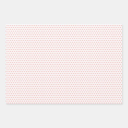 Roter Pfirsich Rosa Rosa Blau Herzmuster Geschenkpapier Set (Vorderseite 2)