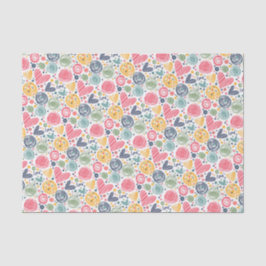 Roter Pfirsich Rosa Rosa Blau Herzmuster Seidenpapier