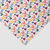 Roter Pfirsich Rosa Rosa Blau Herzmuster Seidenpapier (Ausschnitt)