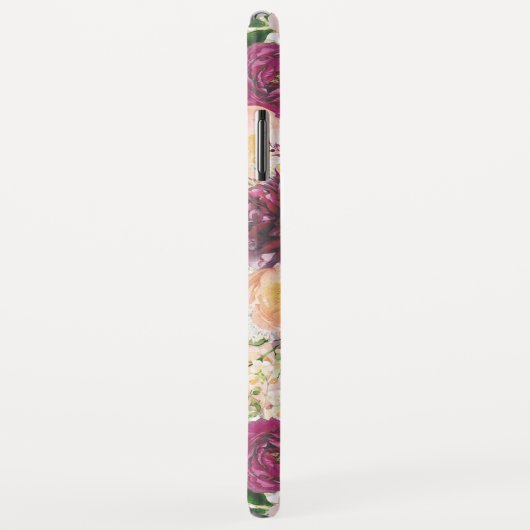 Roter Pfirsichpfirsichrosa Blume Blütenblättrig Case-Mate iPhone Hülle (Hinten/Rechts)