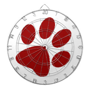 Roter Pfotenabdruck Dartscheibe