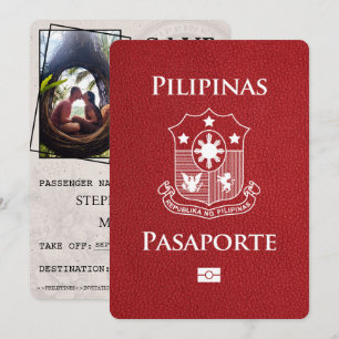 Roter philippinischer Reisepass Save The Date