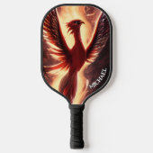 Roter Phoenix mit Flammenbrand Pickleball Schläger (Vorderseite)