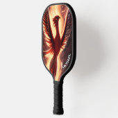 Roter Phoenix mit Flammenbrand Pickleball Schläger (Links)