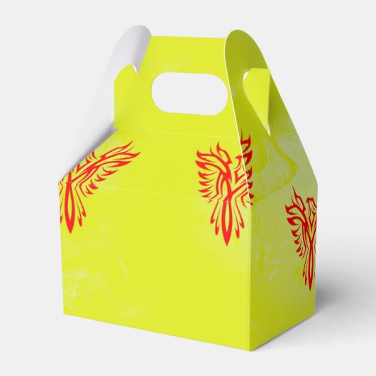 Roter Phönix-Vogel in Gelb Geschenkschachtel (Rückseite)