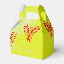 Roter Phönix-Vogel in Gelb Geschenkschachtel