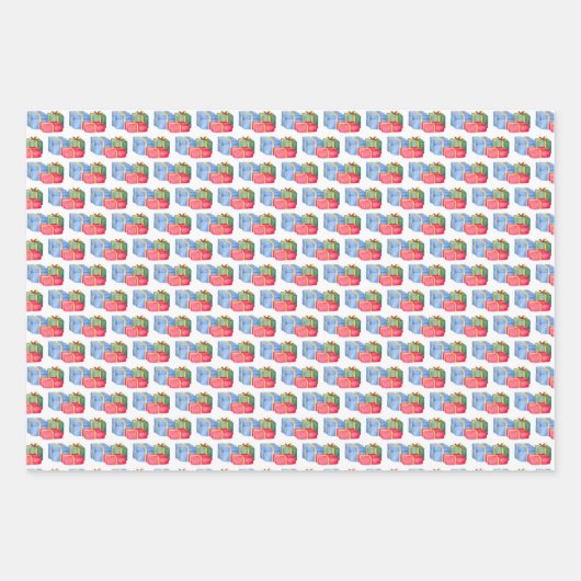 Roter Pick-up LKW und Präsentationen Geschenkpapier Set (Vorderseite 3)