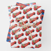 Roter Pick-up LKW und Präsentationen Geschenkpapier Set (Beispiel)