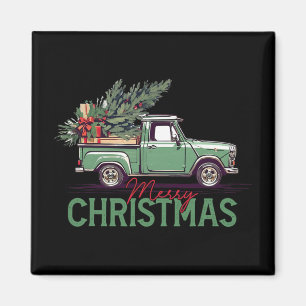 Roter Pickup-Truck Weihnachtsbaum Vintage Weihnach Magnet