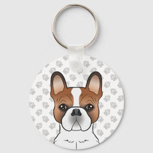 Roter Pied French Bulldog / Frenchie Süßer Hundeko Schlüsselanhänger