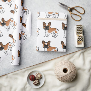 Roter Pied French Bulldogge Süßes Cartoon-Hund-Mus Geschenkpapier