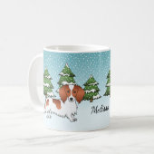 Roter Pied Langhaar Dackel Hund - Winterwald Kaffeetasse (Vorderseite Links)