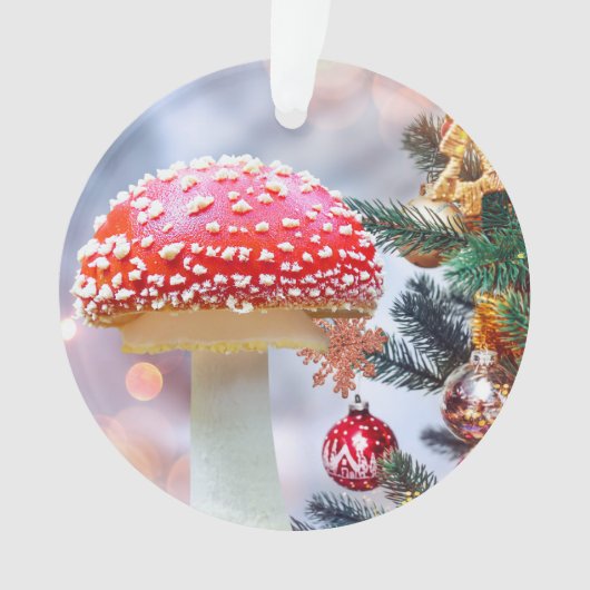 Roter Pilz Akryler Ornament (Vorderseite)