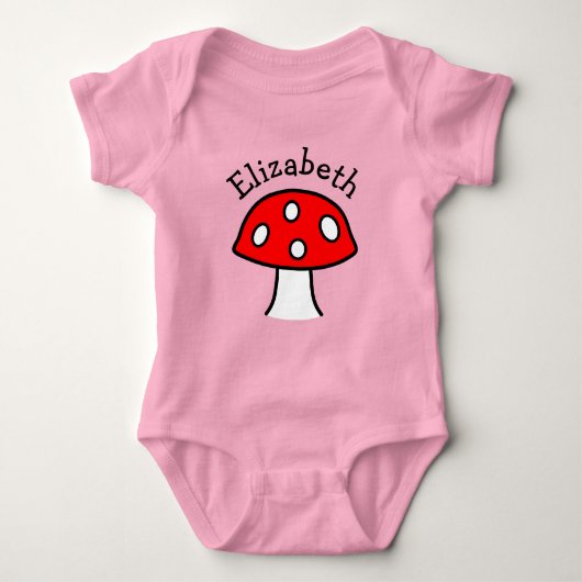 Roter Pilz-Baby-Bodysuit Baby Strampler (Vorderseite)