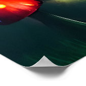 Roter Pilz im Wald | AI Art Poster (Ecke)