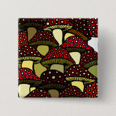 Roter Pilz-Knopf Button (Vorderseite)