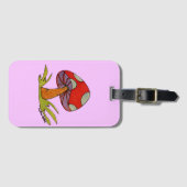 Roter Pilz mit helllila Hintergrund Tote Gepäckanhänger (Vorderseite (Horizontal))
