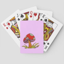Roter Pilz mit helllila Hintergrund Tote