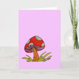 Roter Pilz mit violettem Hintergrund Karte