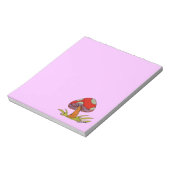 Roter Pilz mit violettem Hintergrund Notizblock (Rotiert)