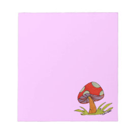 Roter Pilz mit violettem Hintergrund Notizblock
