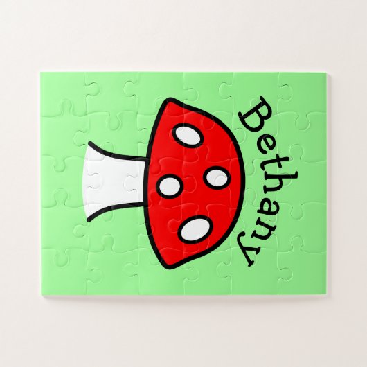 Roter Pilz-Namen-Puzzle Puzzle (Horizontal)