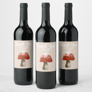 Roter Pilz Toadstool Magie Weinetikett