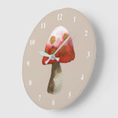 Roter Pilzpilz Große Wanduhr (Winkel)
