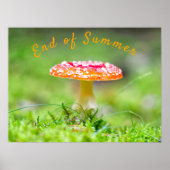 Roter Pilzpilz zum Ende des Fotos Poster (Vorne)