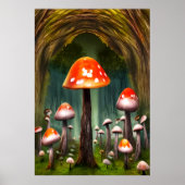 Roter Pilzwald | AI Art Poster (Vorne)