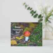 Roter Pilzwald Valentinstag Postkarte (Stehend Vorderseite)